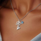 Personalised Birthstone and Birth Flower Necklace