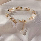 Faceted Bead Butterfly Stretch Bracelet