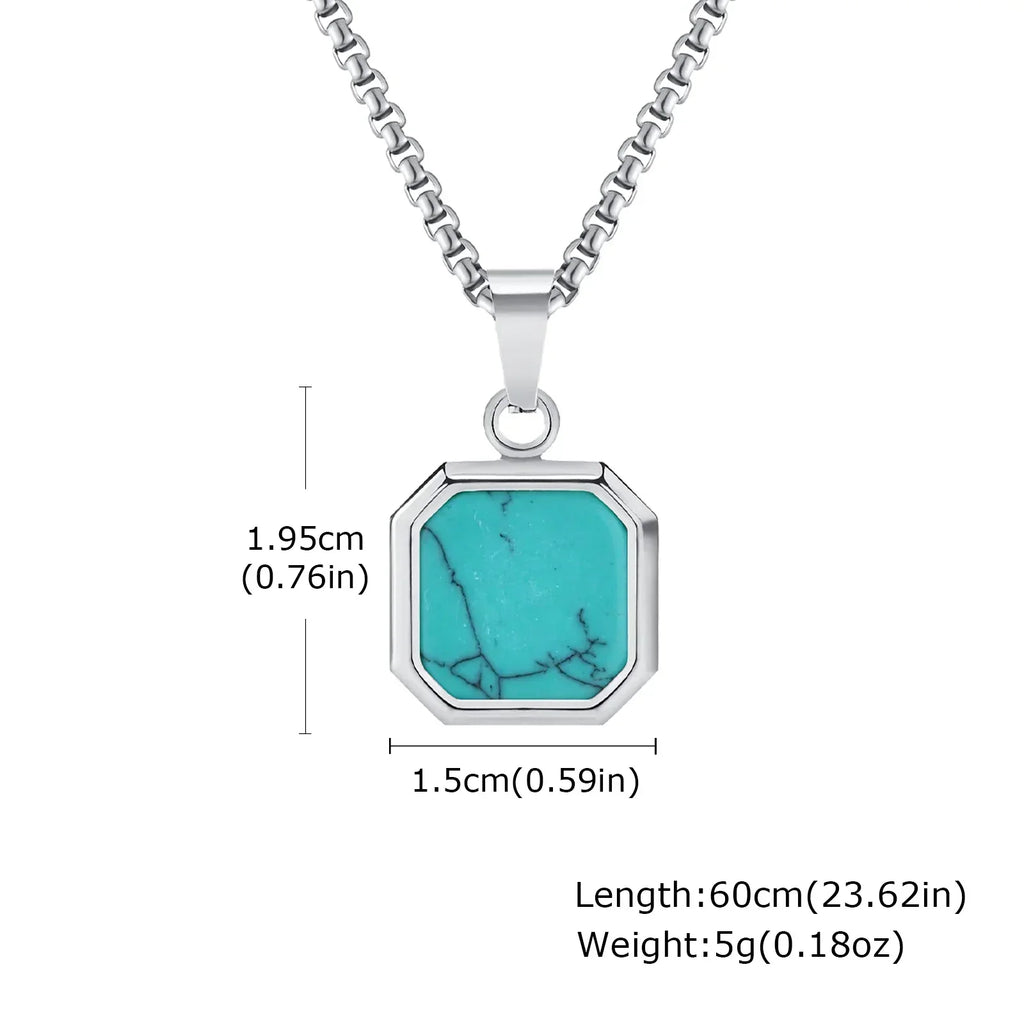Kettingset met turquoise steenhanger