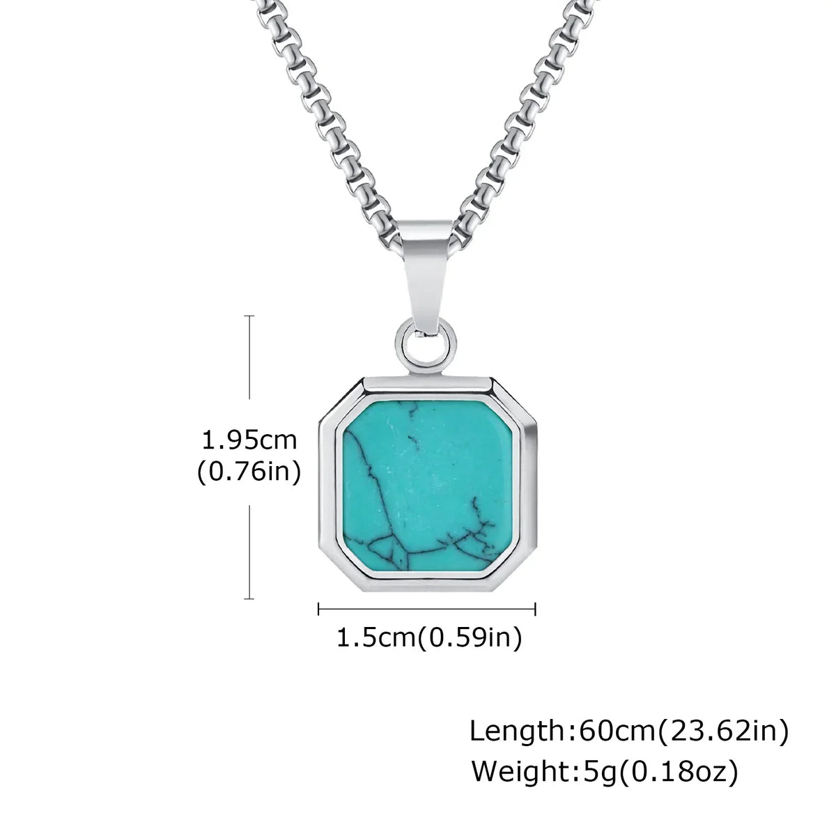 Kettingset met turquoise steenhanger