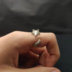 Silver-Tone Fox Ring