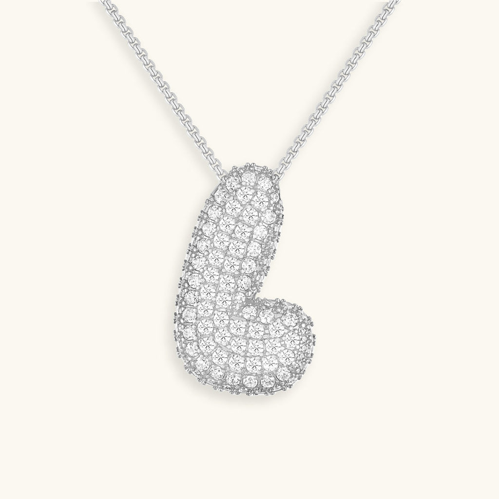 Pavé Bubble Initial Necklace