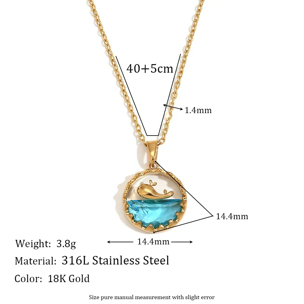 Blue Whale Pendant Necklace