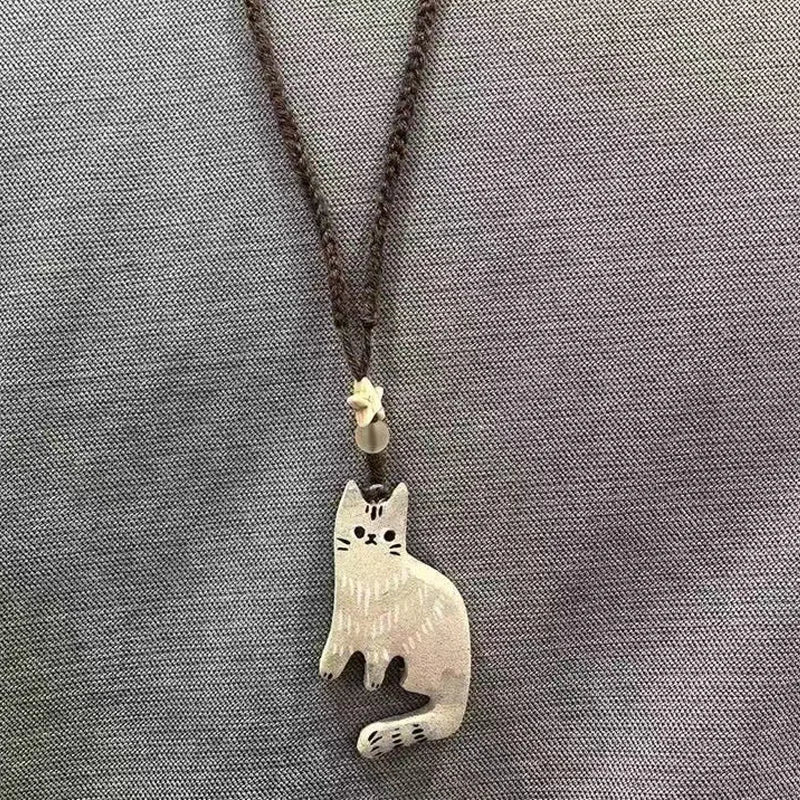 Vintage Cat and Star Pendant Necklace
