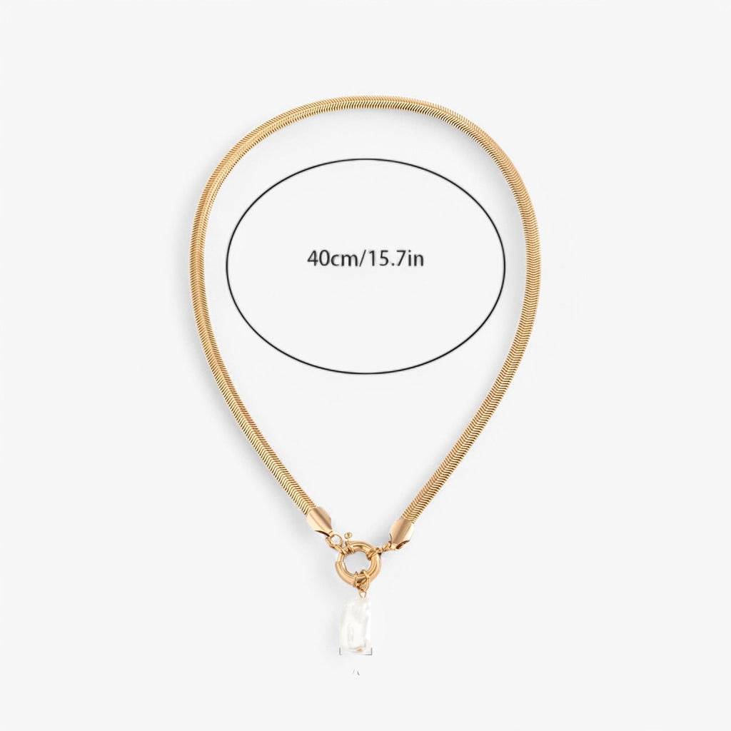 Ketting met één parelhanger, goudkleurige schakel