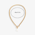 Ketting met één parelhanger, goudkleurige schakel