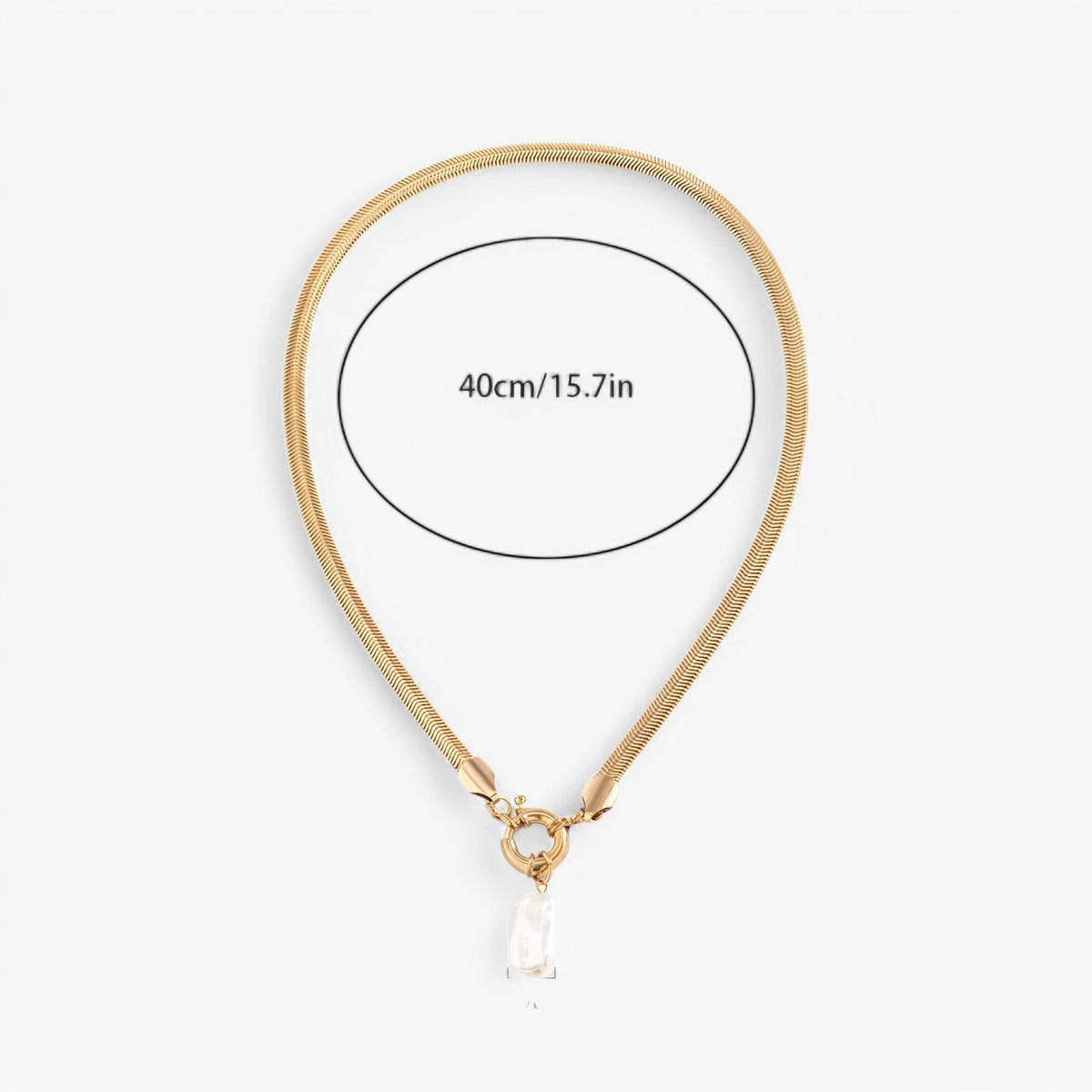 Ketting met één parelhanger, goudkleurige schakel