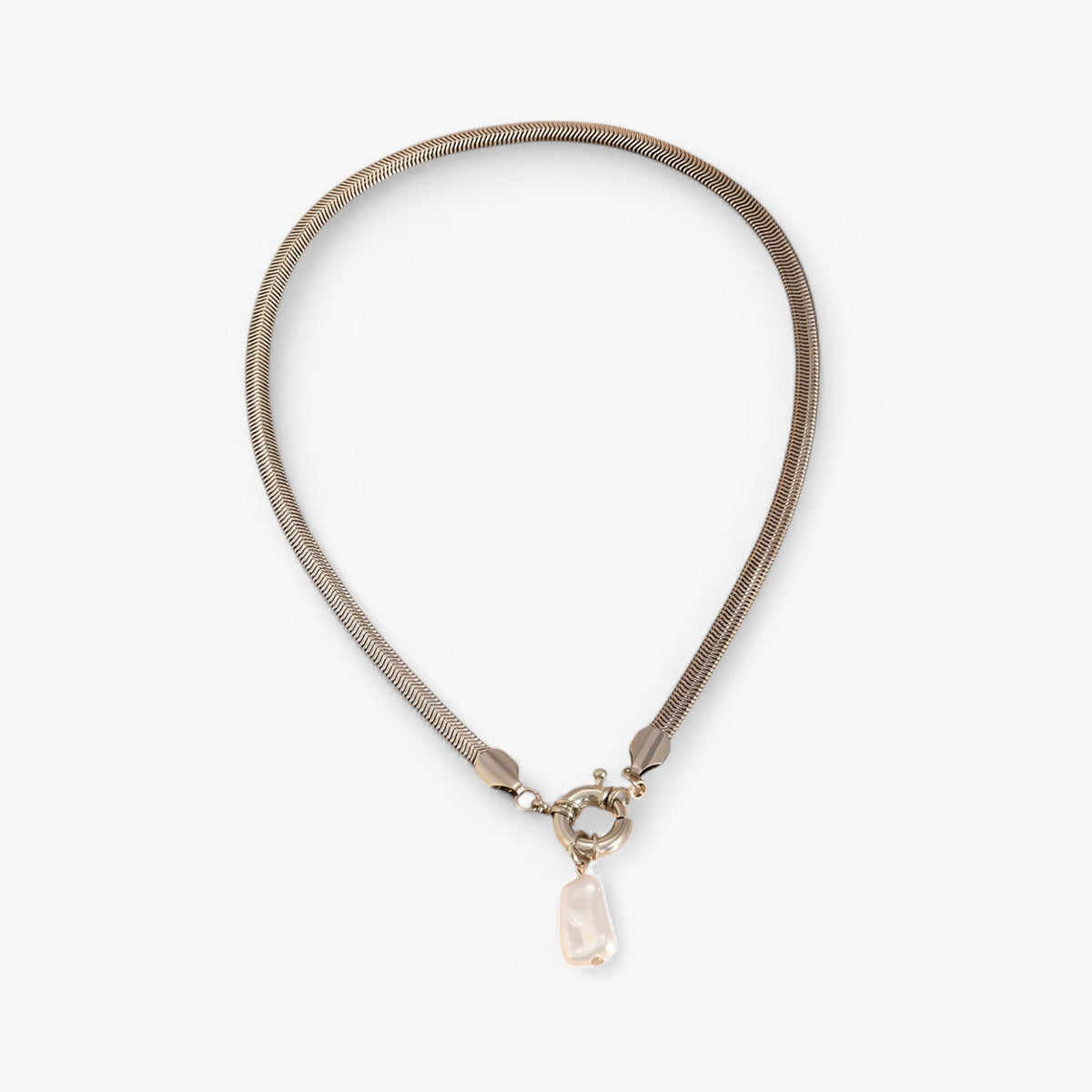 Ketting met één parelhanger, goudkleurige schakel