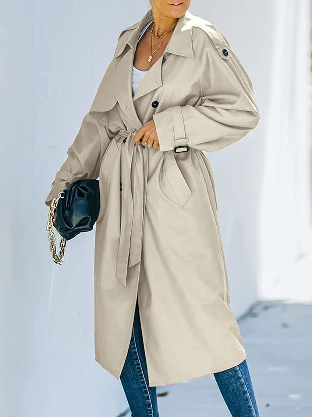 Longline Winter Coat with Side Pockets and Clean Straight Cut