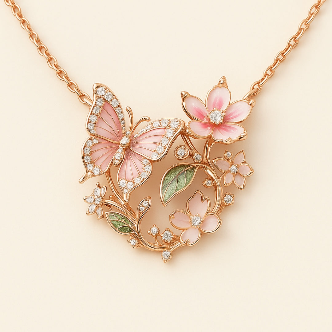 Bright Butterfly Zirconia Necklace