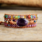 Amethyst and Lepidolite Bead Bracelet