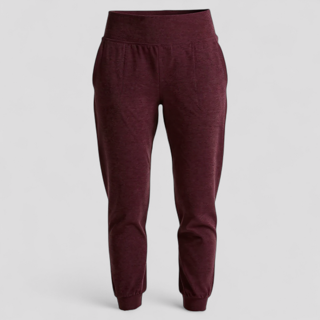 Joggingbroek van geborstelde fleece met koordtaille en toelopende pijp