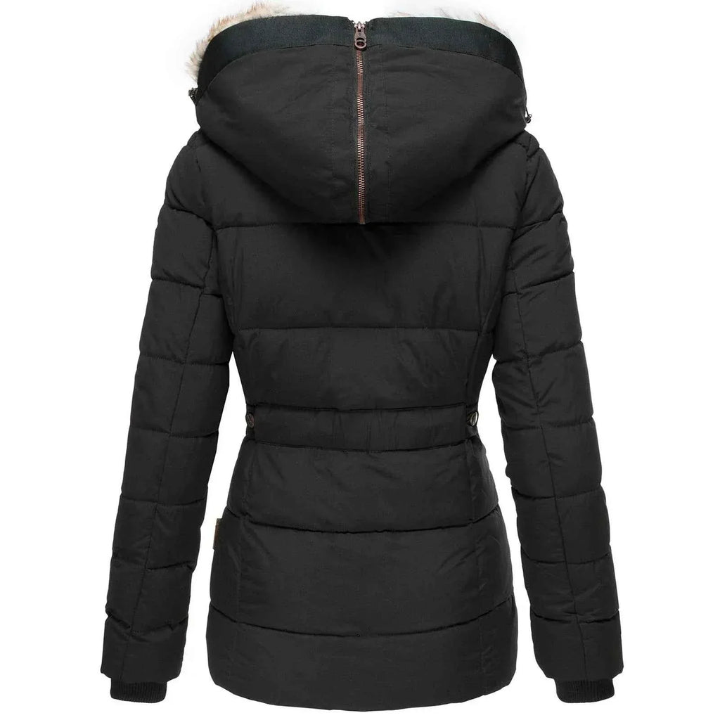 Hooded Winter Parka with Lined Interior and Zip Front
