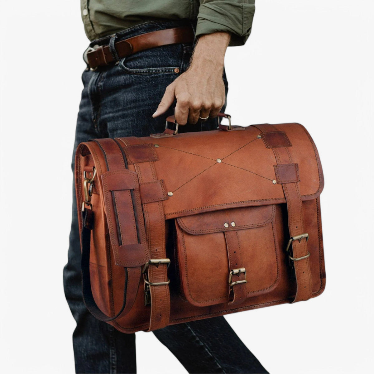 Timeless Crossbody Messenger Bag in 16 or 18-Inch