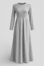 Long Sleeve A-Line Maxi Dress in a Soft Solid Knit