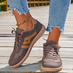 Low-Top Lace-Up Trainers with Contrast Panelling
