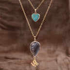 Agate and Jasper Love Pendant Necklace