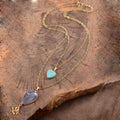 Agate and Jasper Love Pendant Necklace