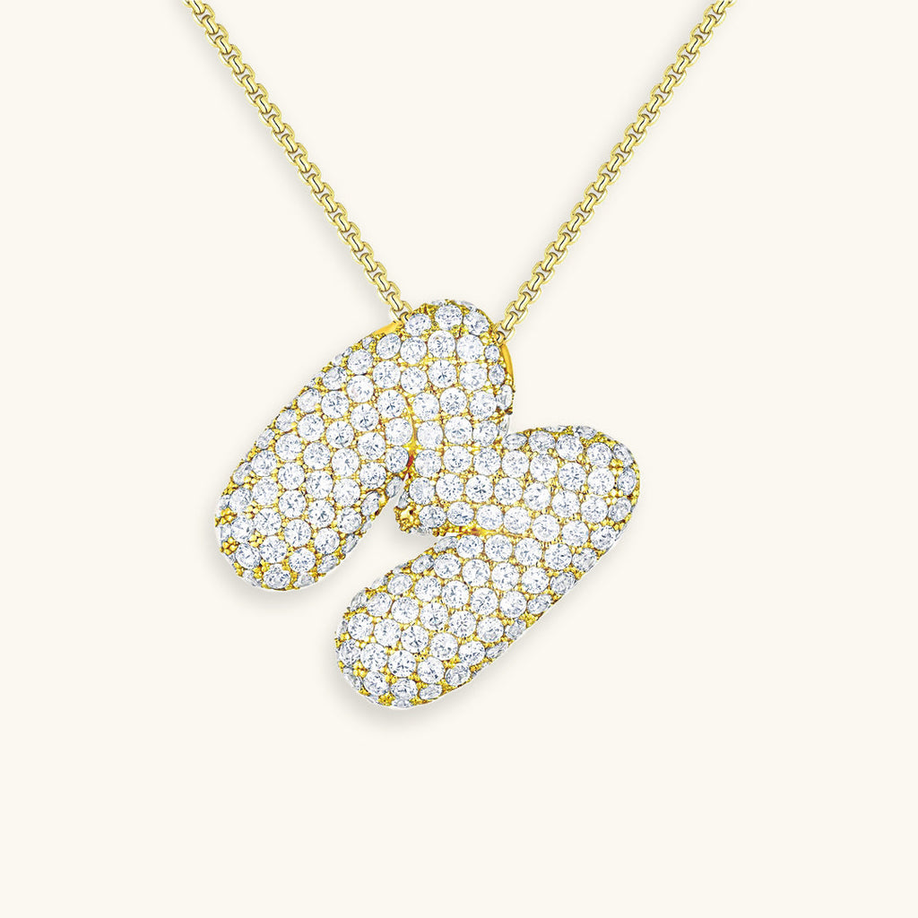 Pavé Bubble Initial Necklace