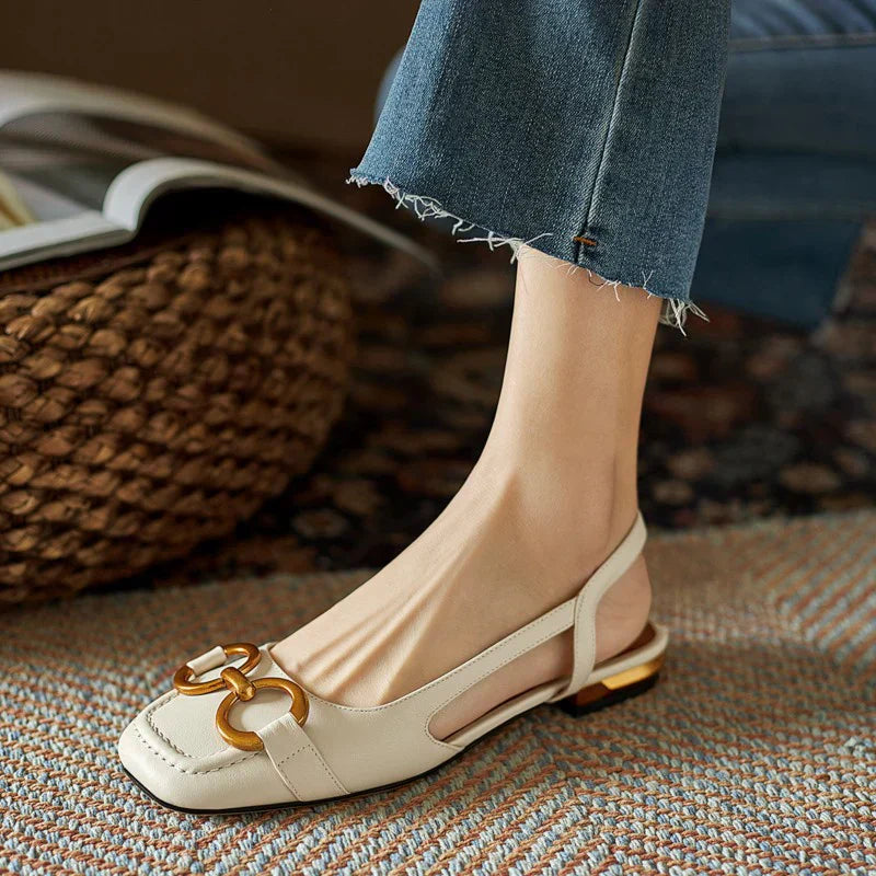 Slingback Sandals in Faux Suede with Block Heel