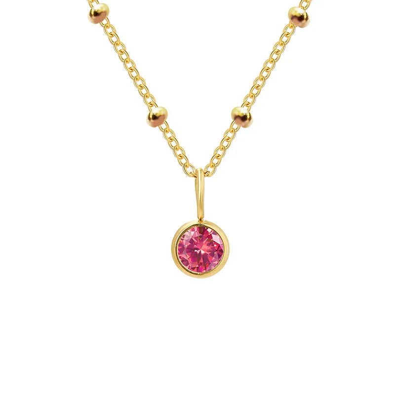Fijne geboortesteenketting met kralenketting