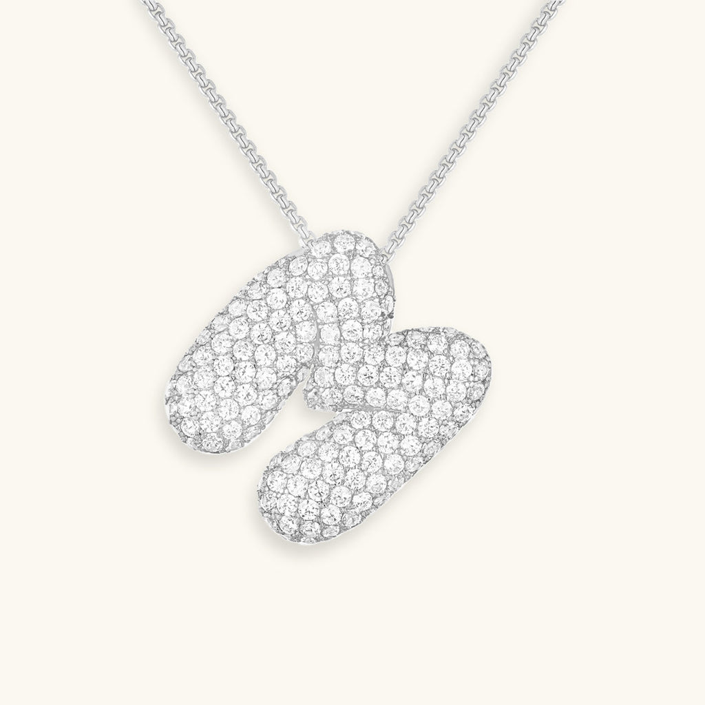 Pavé Bubble Initial Necklace