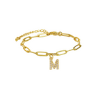 Dainty Paperclip Chain Initial Letter Bracelet