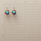 Veelkleurige oorringen met turkooislook