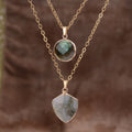 Labradorite Double Pendant Necklace