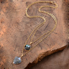 Labradorite Double Pendant Necklace