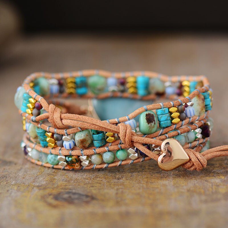 Amazonite Layered Wrap Bracelet