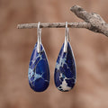 Oorbellen van blauw keizerjaspis