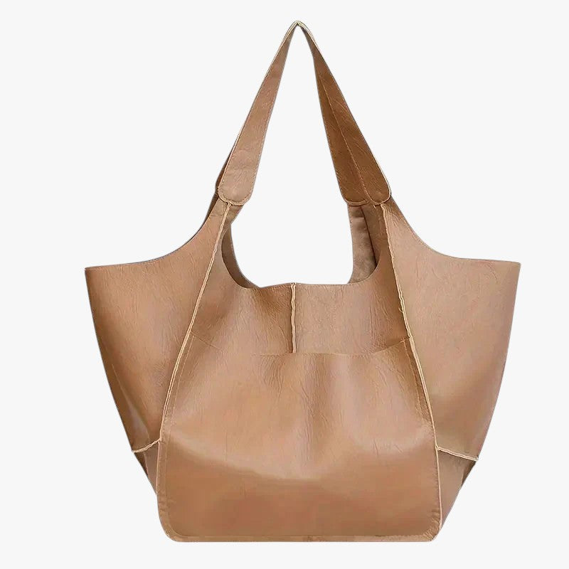 Large Structured Soft PU Leather Laptop Tote Bag