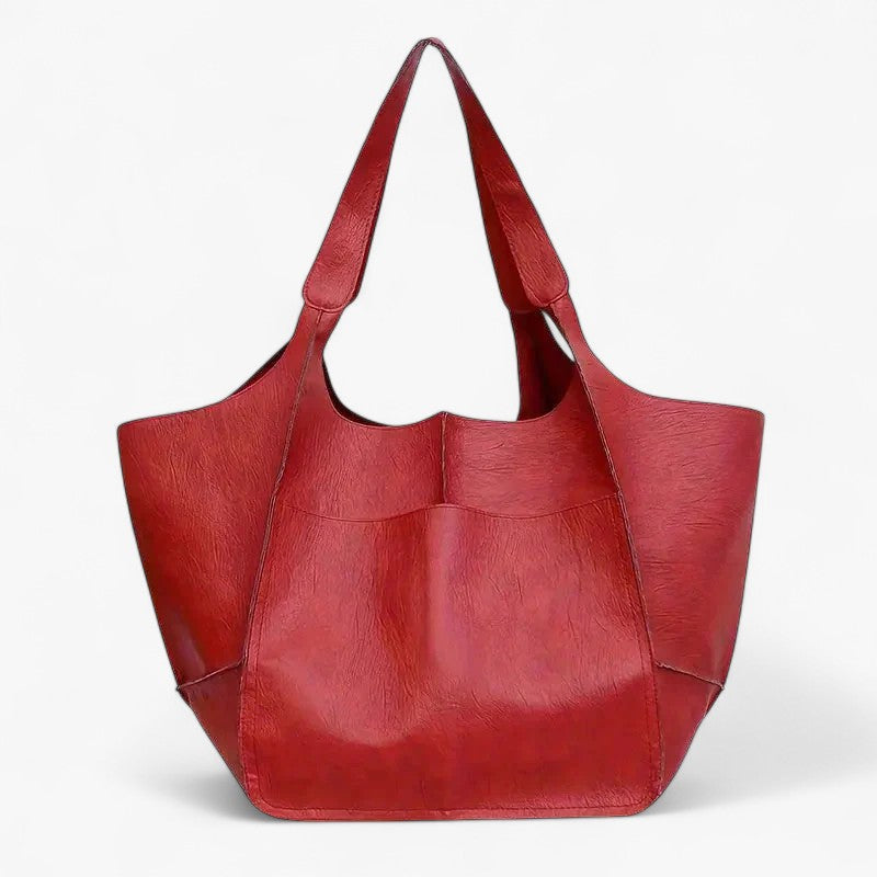 Large Structured Soft PU Leather Laptop Tote Bag