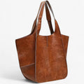 Large Structured Soft PU Leather Laptop Tote Bag