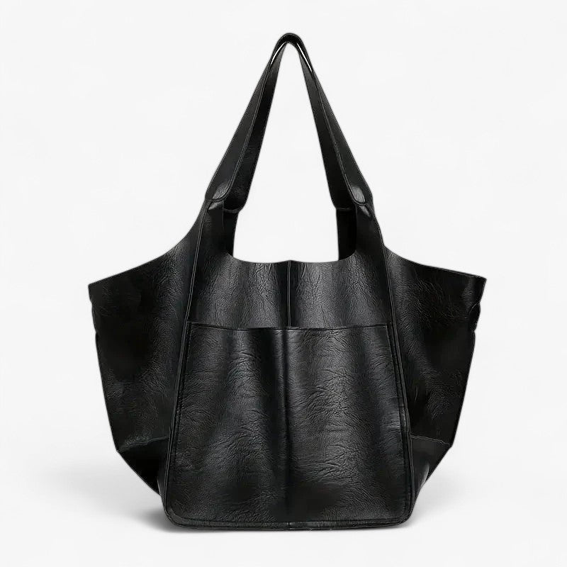 Large Structured Soft PU Leather Laptop Tote Bag