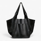 Large Structured Soft PU Leather Laptop Tote Bag