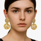 Braided Gold-Tone Hoop Earrings with Vintage Finish