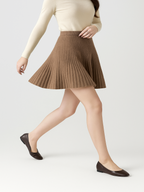 Ribbed Knit Skater Mini Skirt