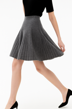 Ribbed Knit Skater Mini Skirt