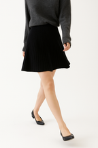 Ribbed Knit Skater Mini Skirt
