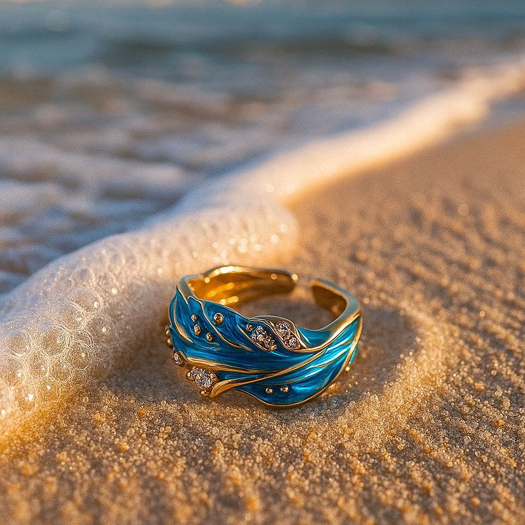 Adjustable Gold-Plated Minimalist Wavy Ring