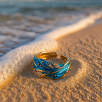 Adjustable Gold-Plated Minimalist Wavy Ring