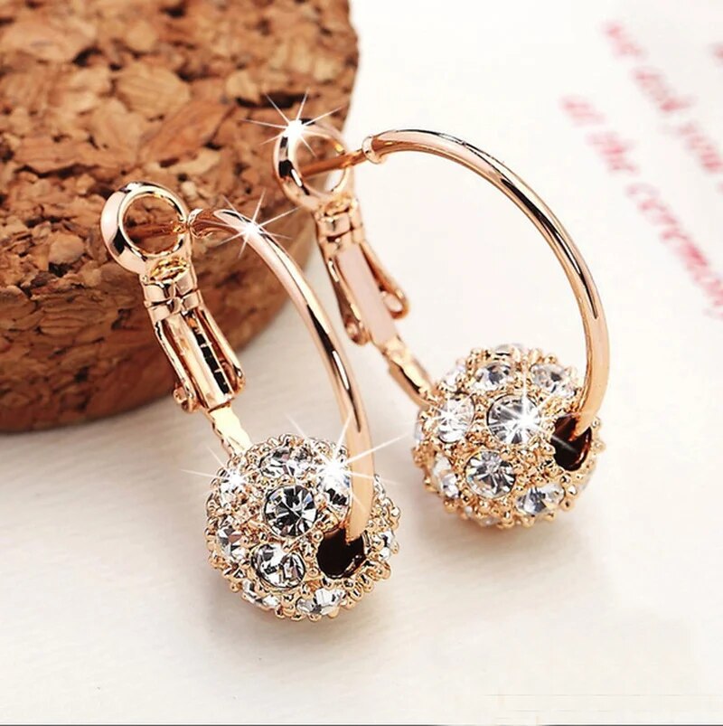 Bright Gold-Tone Sphere Earrings