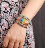 Chakra Jasper Wrap Bracelet
