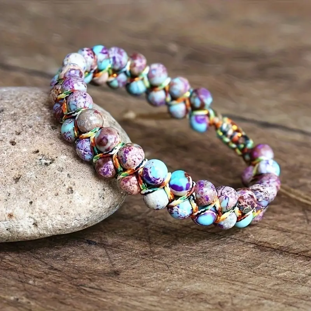 Multicolour Jasper Handwoven Bracelet