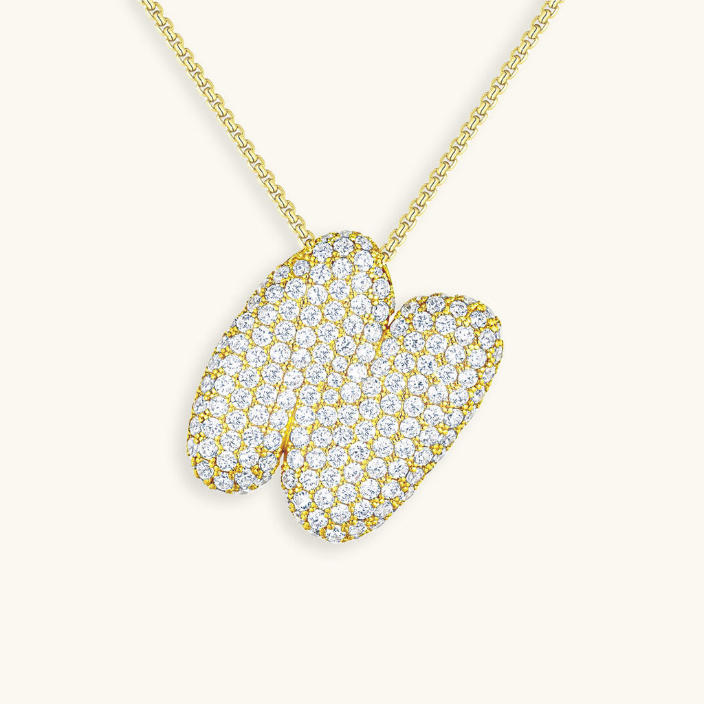 Pavé Bubble Initial Necklace