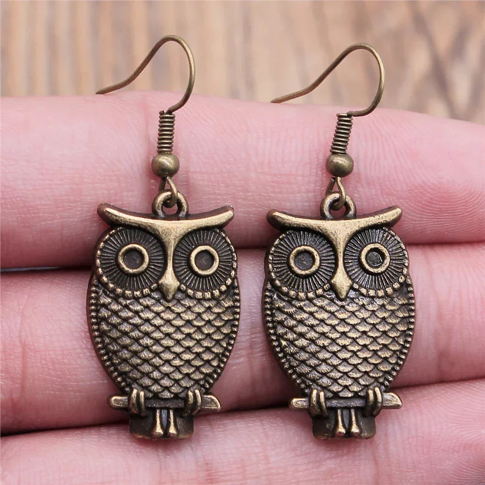 Vintage Bohemian Owl Dangle Earrings in Ten Styles