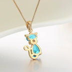 Ketting met kristallen kattenhanger