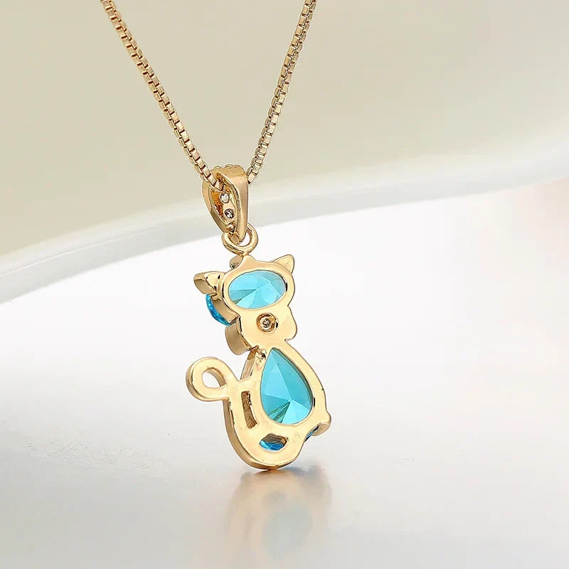 Ketting met kristallen kattenhanger